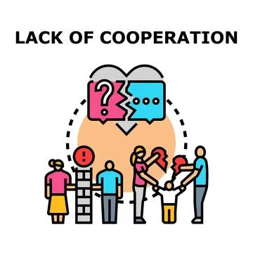 Lack of cooperation and communication breakdown concept Illustrazione stock