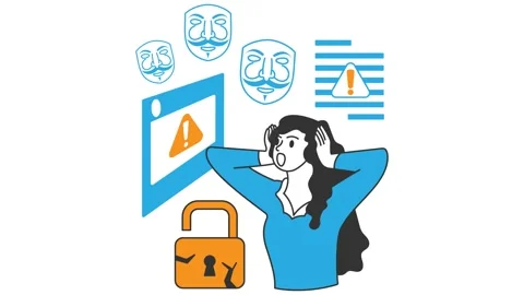 Lack Of Data Safety Concept Motion graphic design animation. Social Media Stock Footage 231536524