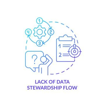 Lack of data stewardship flow blue gradient concept icon Illustrazione stock
