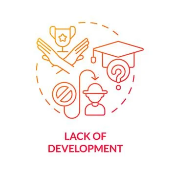 Lack of development red gradient concept icon Stock Illustration