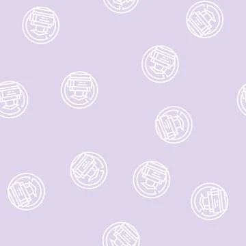 Lack of education social problem line seamless pattern Stock Illustration