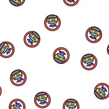 Lack of education social problem vector seamless pattern Stock Illustration