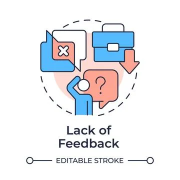 Lack of feedback multi color concept icon Stock Illustration