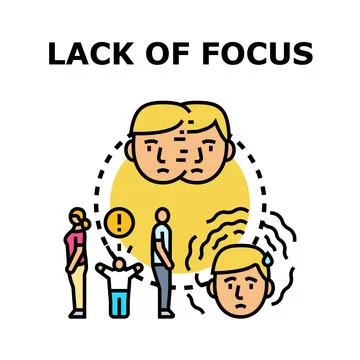 Lack of focus concept showing cognitive problems Stock Illustration