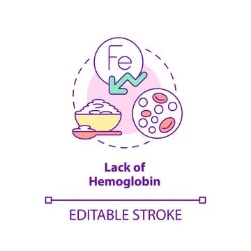 Lack of hemoglobin concept icon Illustrazione stock