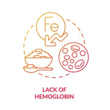 Lack of hemoglobin red gradient concept icon 스톡 일러스트