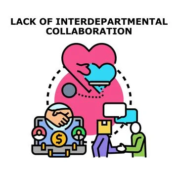 Lack of interdepartmental collaboration problem concept vector Stock Illustration