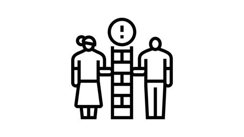 Lack of intimacy couple line icon animation Stock Footage 326120903