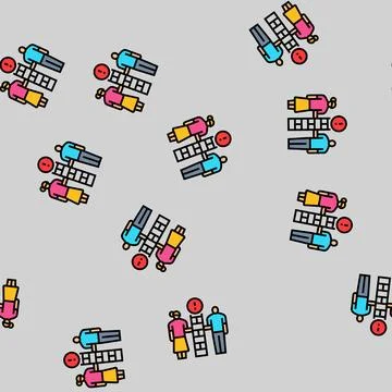Lack of intimacy couple vector seamless pattern Stock Illustration