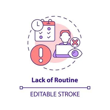 Lack of routine concept icon 스톡 일러스트