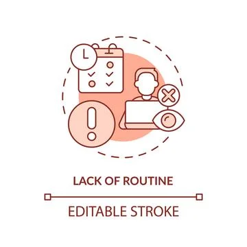 Lack of routine red concept icon Stock Illustration