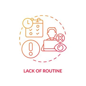 Lack of routine red gradient concept icon Stockillustratie