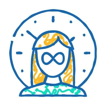 Lack of sense of time icon doodle illustration Stock Illustration