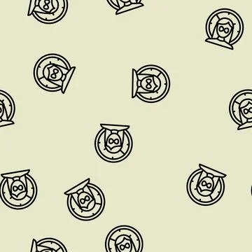 Lack of sense of time line vector seamless pattern Illustrazione stock