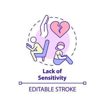 Lack of sensitivity concept icon Stockillustratie