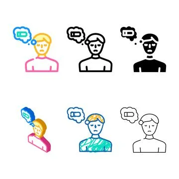 Lack set of strength color icon vector Stock Illustration