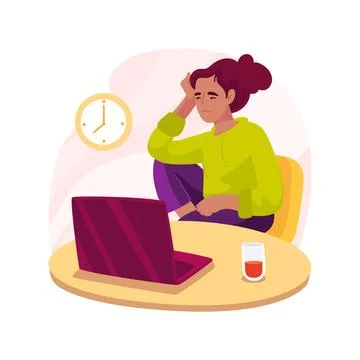 Lack of socialization isolated cartoon vector illustration. Ilustración de archivo