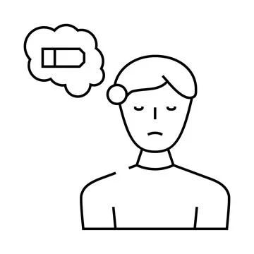 Lack of strength line icon vector illustration 스톡 일러스트