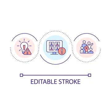 Lack of team interaction loop concept icon Stock Illustration