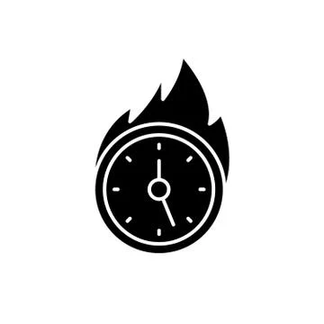 Lack of time black icon, vector sign on isolated background. Lack of time Stock Illustration
