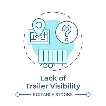 Lack of trailer visibility soft blue concept icon Stock Illustration