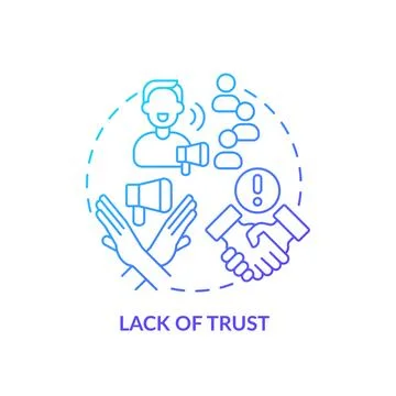 Lack of trust blue gradient concept icon Stock Illustration