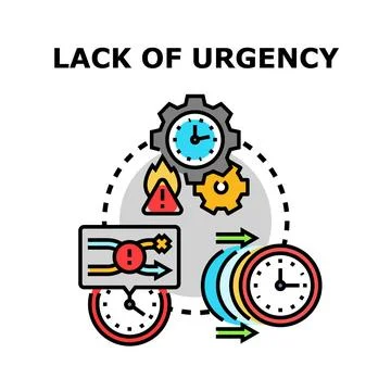 Lack of urgency causing delays and poor time management Stock Illustration