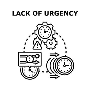 Lack of urgency causing delays and poor time management Stock Illustration