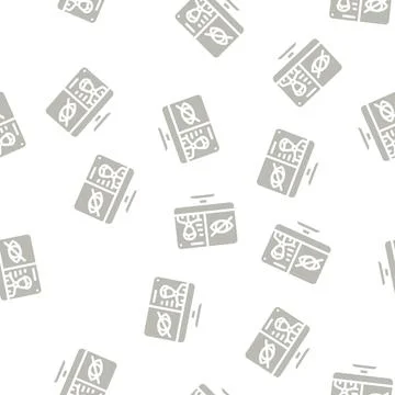 Lack of video glyph vector seamless pattern Stock Illustration