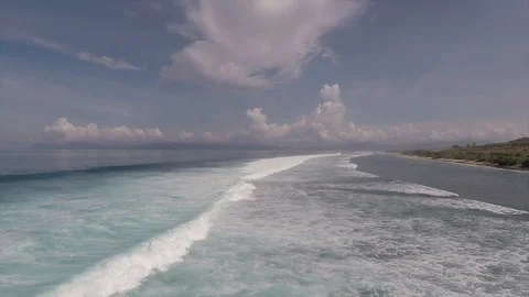 Lackey Beach with Beautiful wave and clouds in Sumbawa Indonesia Stock Footage 118575699