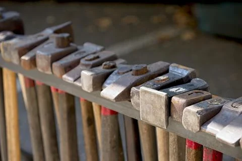 Lacksmith tools and actions forging iron.. Stock Photos