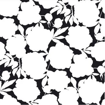 Laconic peony flowers seamless pattern Illustrazione stock