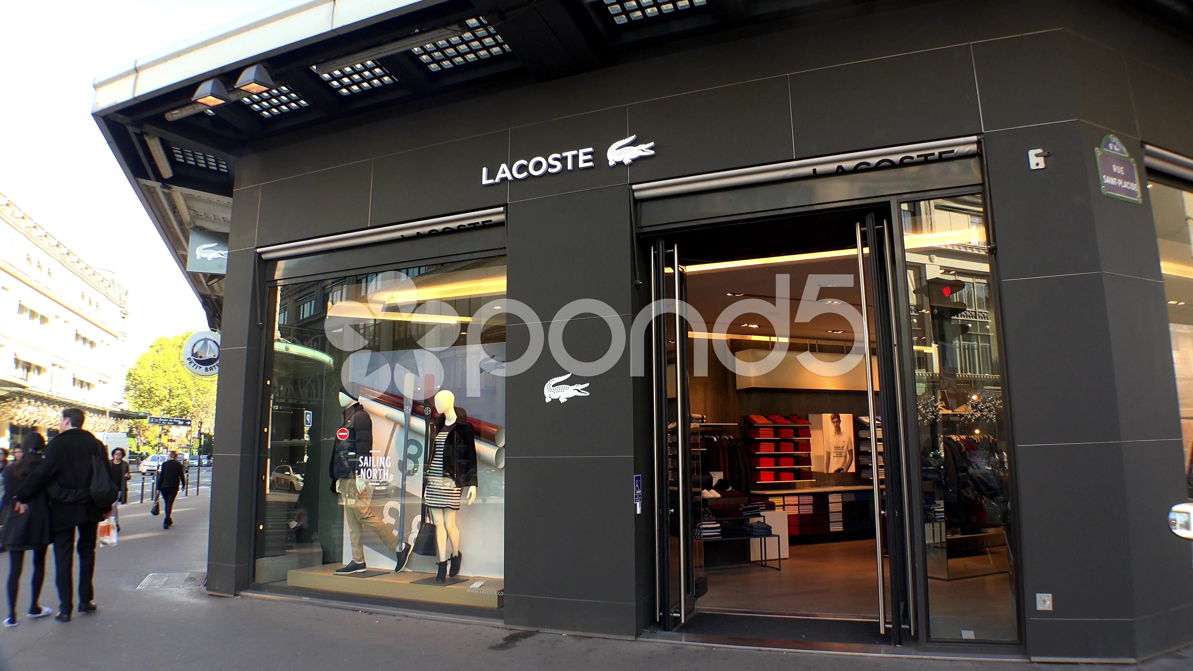 Lacoste Outlet Shop in the center of Par... | Stock Video | Pond5