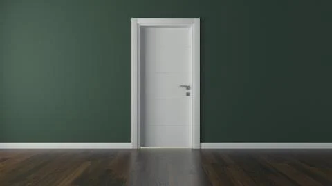 Lacquer door with green wall Stock Illustration