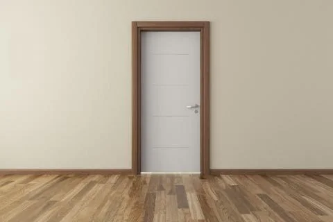 Lacquer door with wall rendering Stock Illustration