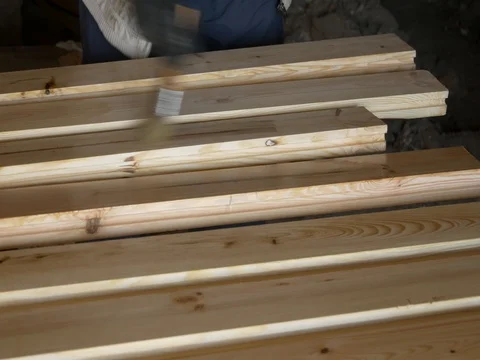 Lacquered horizontal flooring boards. Stock Footage 73241310