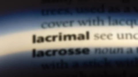 Lacrimal word in a dictionary. Stock Footage 99562014
