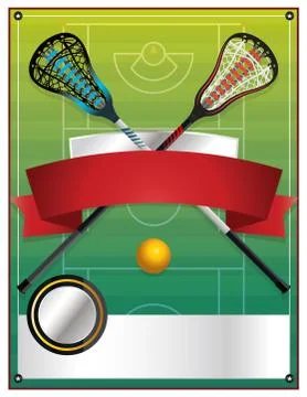 Lacrosse Event Flyer Template Stock Illustration