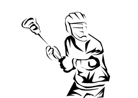 Lacrosse players Stock Illustration
