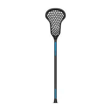 Lacrosse stick 3d realistic vector clipart with black shaft and hexagonal n.. Stock Illustration