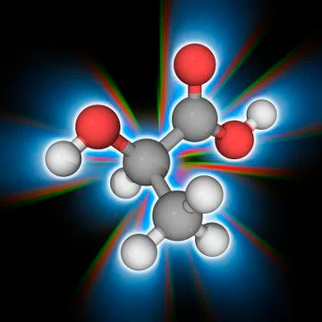 Lactic acid organic compound molecule Ilustração Stock