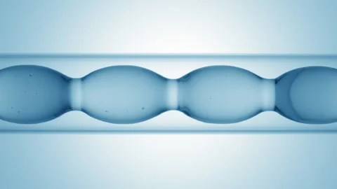 Lactic acid solution fills and drains from bulb condenser glass Stock Footage 341109867