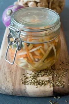 Lacto Fermented vegetables Stock Photos