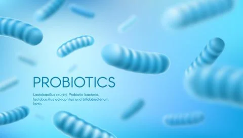 Lactobacillus, Bifidobacterium probiotic bacteria Illustrazione stock
