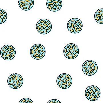 Lactobacillus probiotics vector seamless pattern 库存插图