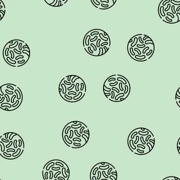 Lactococcus probiotics line seamless pattern Stock Illustration