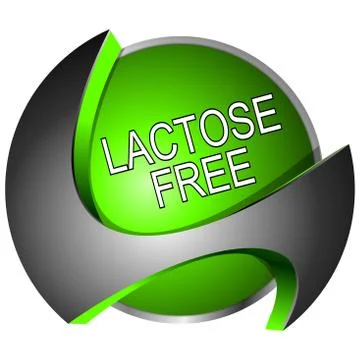 Lactose free Button - 3D illustration Stock Illustration