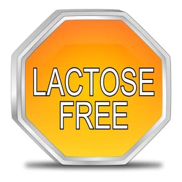 Lactose free Button - 3D illustration Illustrazione stock
