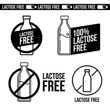 Lactose free icons set. Vector illustration. Stock-Illustration