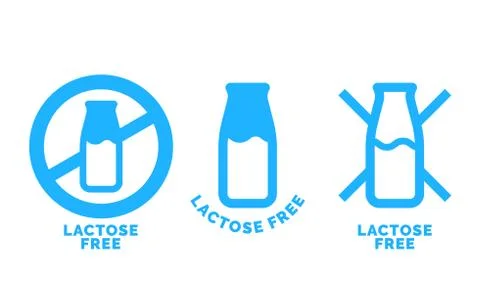 Lactose free logo icon. Vector contains no lactose label for healthy daiy foo Stock-Illustration